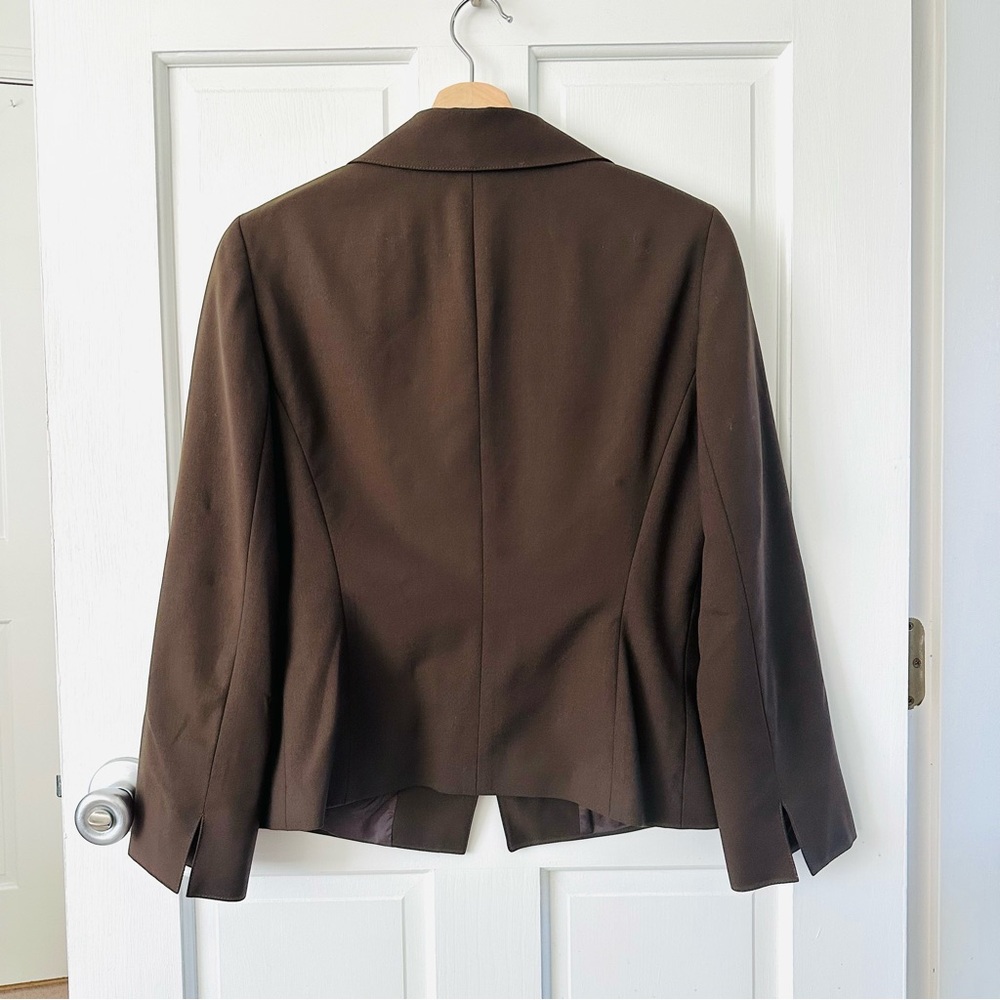 LAFAYETTE 148 New York Brown Wool Cropped Blazer Jacket Size 2 - Picture 2 of 9